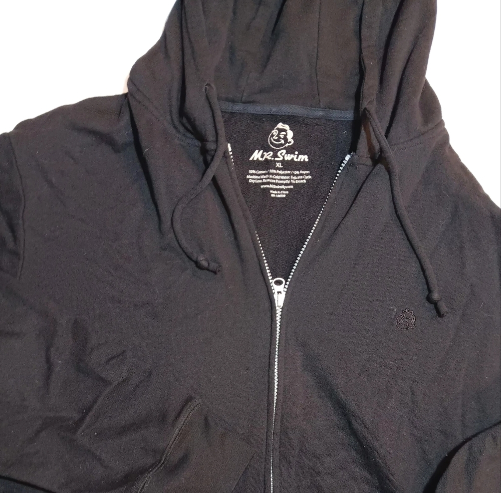 Mr swim Black zipper hooded Sweatshirt xl